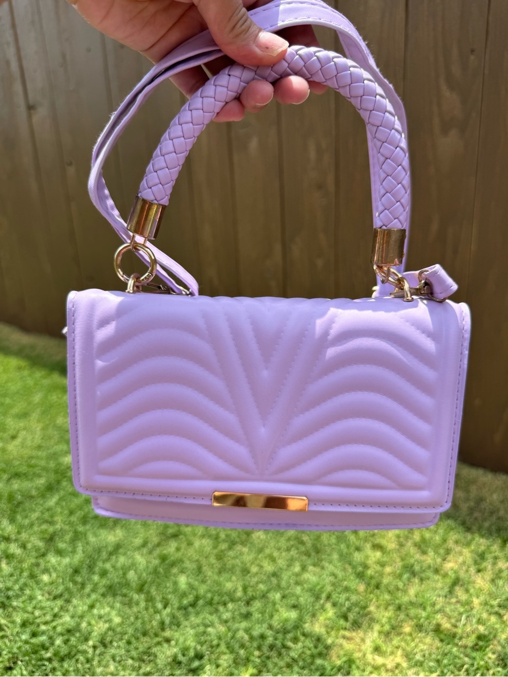 Lavender Quilted Top-Handle Crossbody Bag - Women